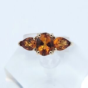 10K Citrine 3 stone ring